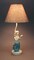 Blue Glitter Tail Mermaid Nautical Table Lamp Burlap Coastal Decor accent light